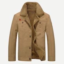Romwe Men Patched Fleece Lined Jacket