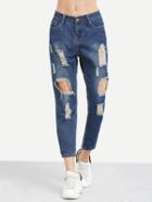 Romwe Ripped Loose Crop Jeans