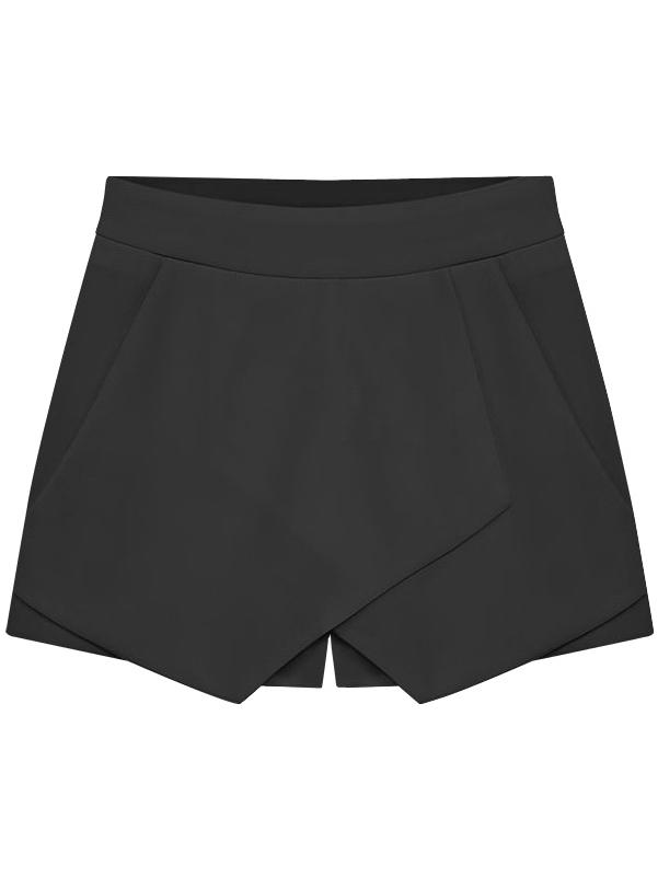 Romwe Black Slim Casual Skirt Shorts