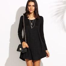 Romwe Solid Swing T-shirt Dress