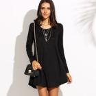 Romwe Solid Swing T-shirt Dress