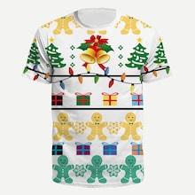 Romwe Men Christmas Cartoon Print Tee