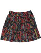 Romwe Vintage Geometric Print Black Skirt