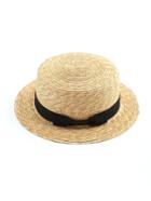Romwe Bow Band Straw Boater Hat