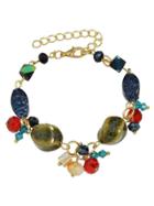Romwe New Coming Adjustable Colorful Stone Beads Chain Bracelet