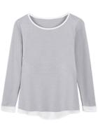 Romwe Color-block Bow Contrast Chiffon Blouse