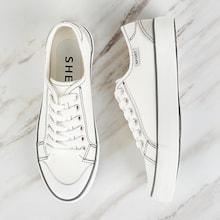 Romwe Glitter Detail Lace-up Sneakers