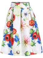 Romwe Florals Flare Multicolor Skirt