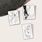 Romwe Hand & Flower Print Brooch Set 3pack
