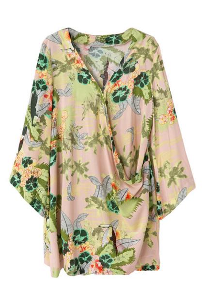 Romwe Self-tie Floral Print Blouse