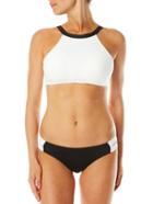 Romwe Contrast Swimwear Set With Chest Pad