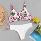 Romwe Random Floral Mix And Match Bikini Set