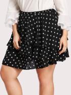 Romwe Star Print Tiered Skirt
