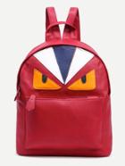 Romwe Red Faux Leather Monster Backpack