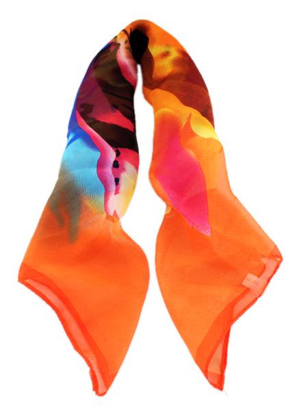 Romwe Fashion Orange Floral Scarves