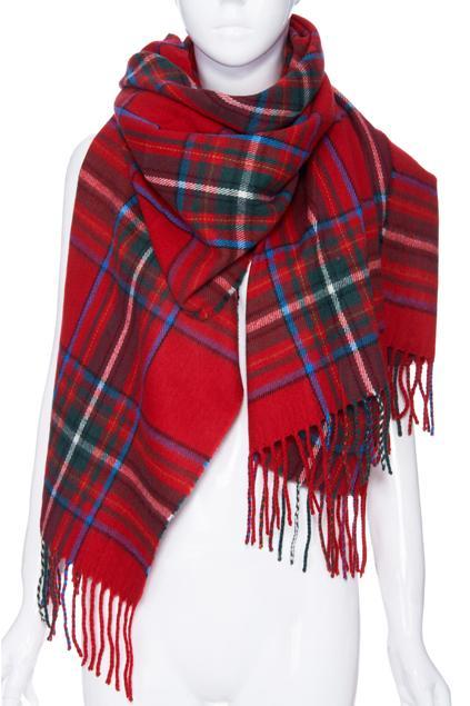 Romwe Romwe Red Plaid Print Scarf