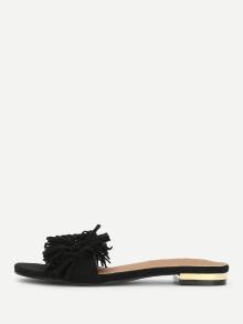 Romwe Fringe Design Flat Sandals
