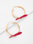 Romwe Knot Design Hoop Drop Earrings