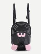 Romwe Pink Pu Zip Closure Hat Backpack With Ear