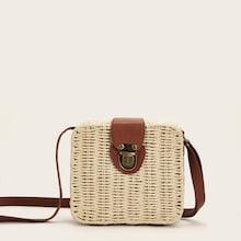 Romwe Push Lock Braided Crossbody Bag