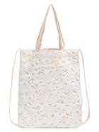 Romwe Canvas Lace Applique Drawstring Bag