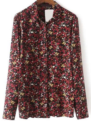 Romwe Multicolor Florals Women Blouse