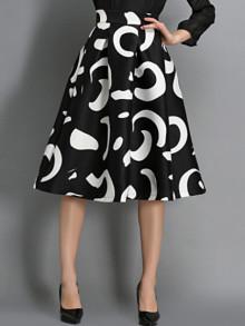 Romwe High Waist Floral Midi Skirt