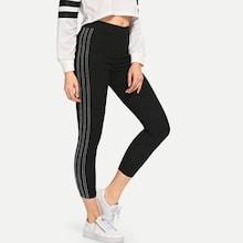 Romwe Striped Solid Pants
