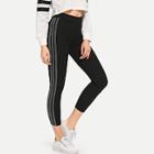 Romwe Striped Solid Pants