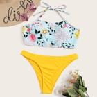 Romwe Random Floral Print Mix & Match Bikini Set