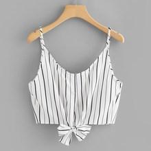 Romwe Knot Striped Cami