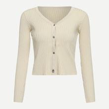 Romwe Button Up Rib Knit Sweater