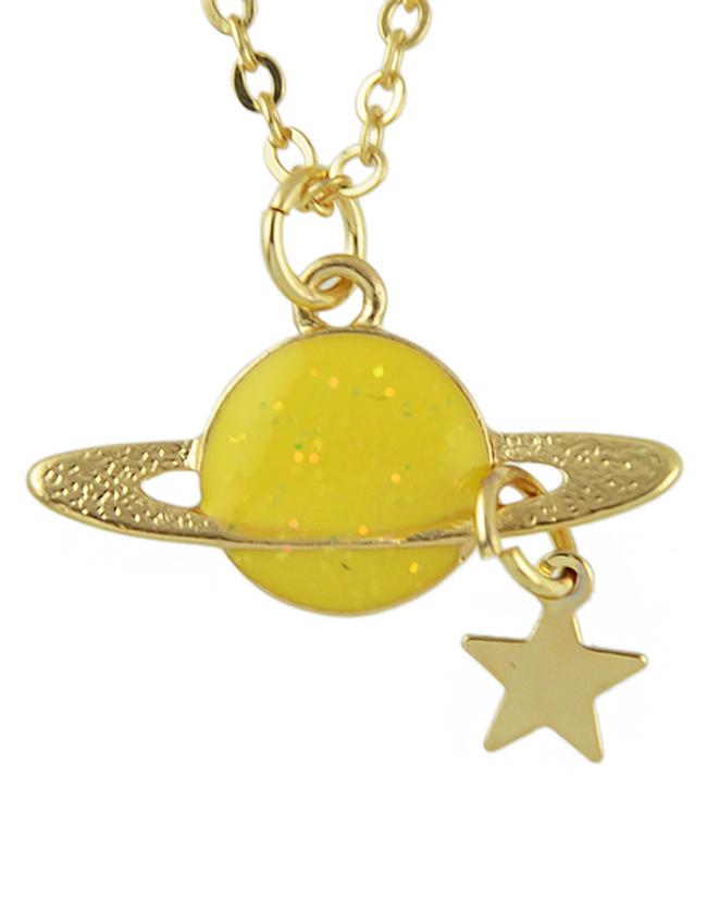 Romwe Besutiful Style Yellow Gold Plated Unique Earth Running Pendant Necklace