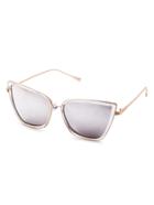 Romwe Transparent Frame Silver Lens Sunglasses