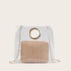 Romwe Clear Chain Bag With Woven Inner Pouch