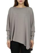Romwe Long Sleeve Asymmetrical Silver T-shirt