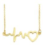 Romwe Gold Heart Shape Pendant Necklace