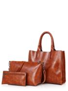 Romwe 3 Pcs Work Style Handbag Sets
