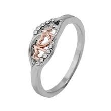 Romwe Letter & Double Heart Detail Ring