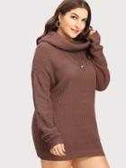 Romwe Drop Shoulder Cowl Neck  Sweater