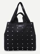 Romwe Black Faux Leather Spiked Tote Bag