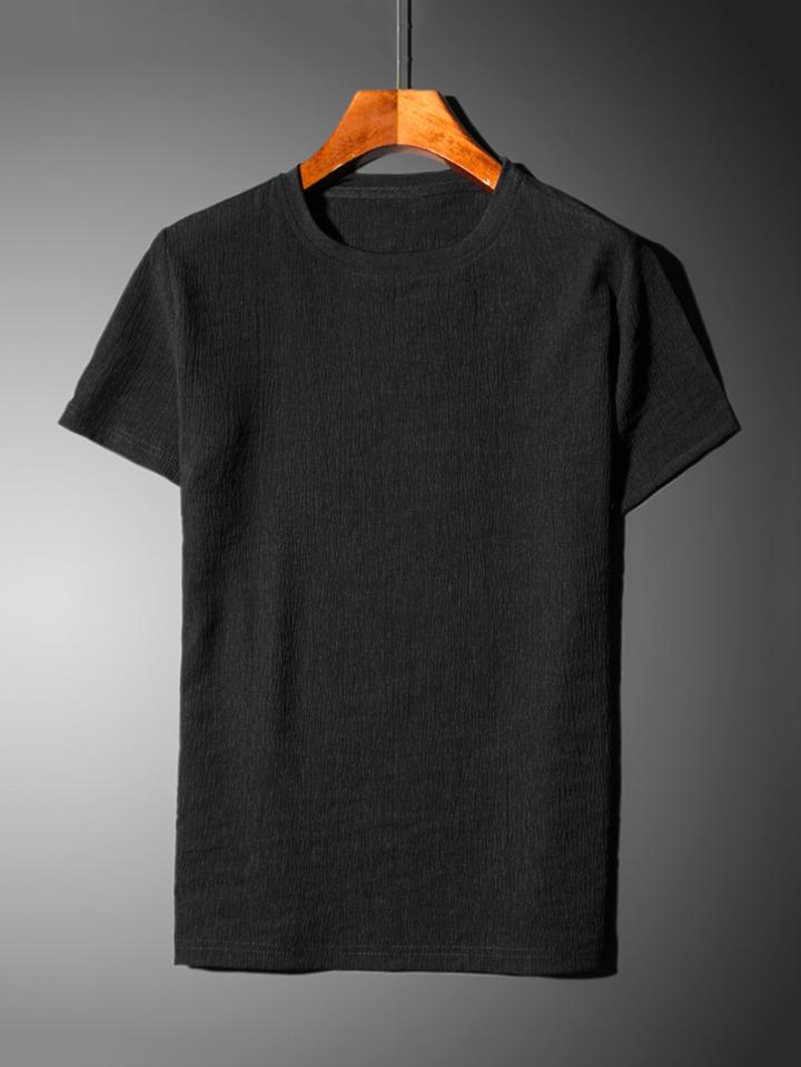 Romwe Men Solider Basic Tee With Drawstring Pants