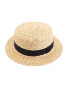 Romwe Contrast Band Straw Boater Hat