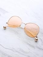 Romwe Ball Detail Curved Frame Sunglasses