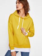 Romwe Pocket Front Vented Hem 2 In 1 Hoodie