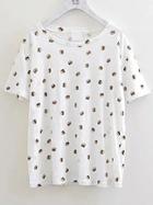 Romwe White Hamburgers Print T-shirt