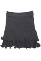 Romwe Ruffle Layered Knitting Grey Skirt