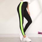Romwe Contrast Neon Side Seam Leggings