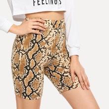 Romwe Snake Print Cycling Shorts
