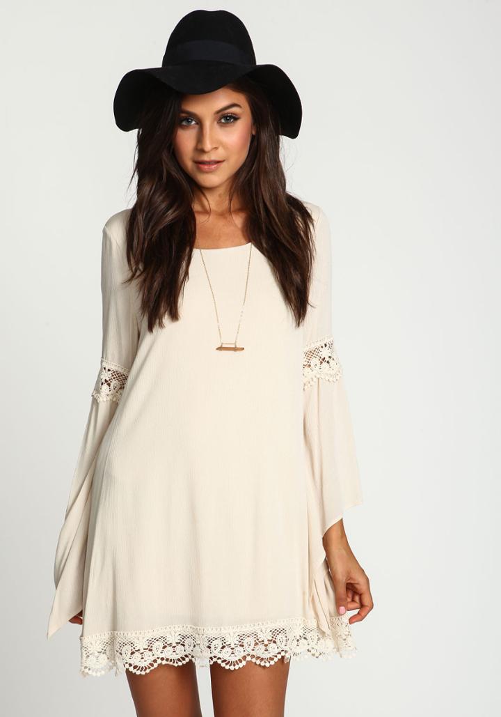 Romwe Lace Loose White Dress